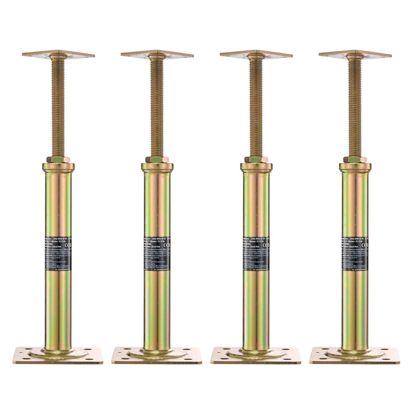 4PC Adjustable Floor Jack Post House Floor Leveling Lift 11.6"-16" Height