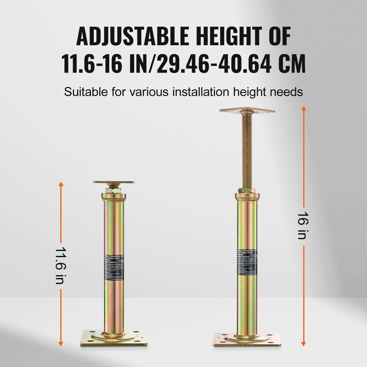 4PC Adjustable Floor Jack Post House Floor Leveling Lift 11.6"-16" Height