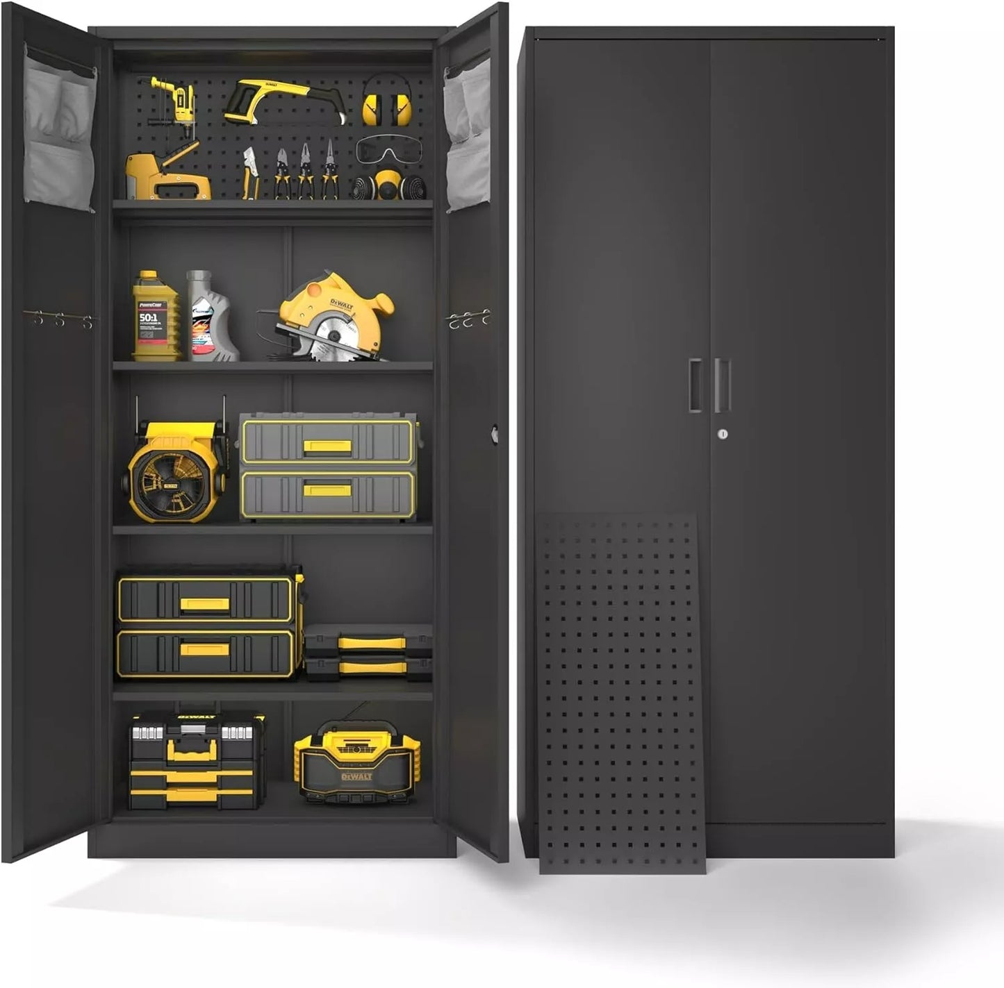 Metal Garage Storage Cabinet with Locking Doors,Metal Tool Cabinet