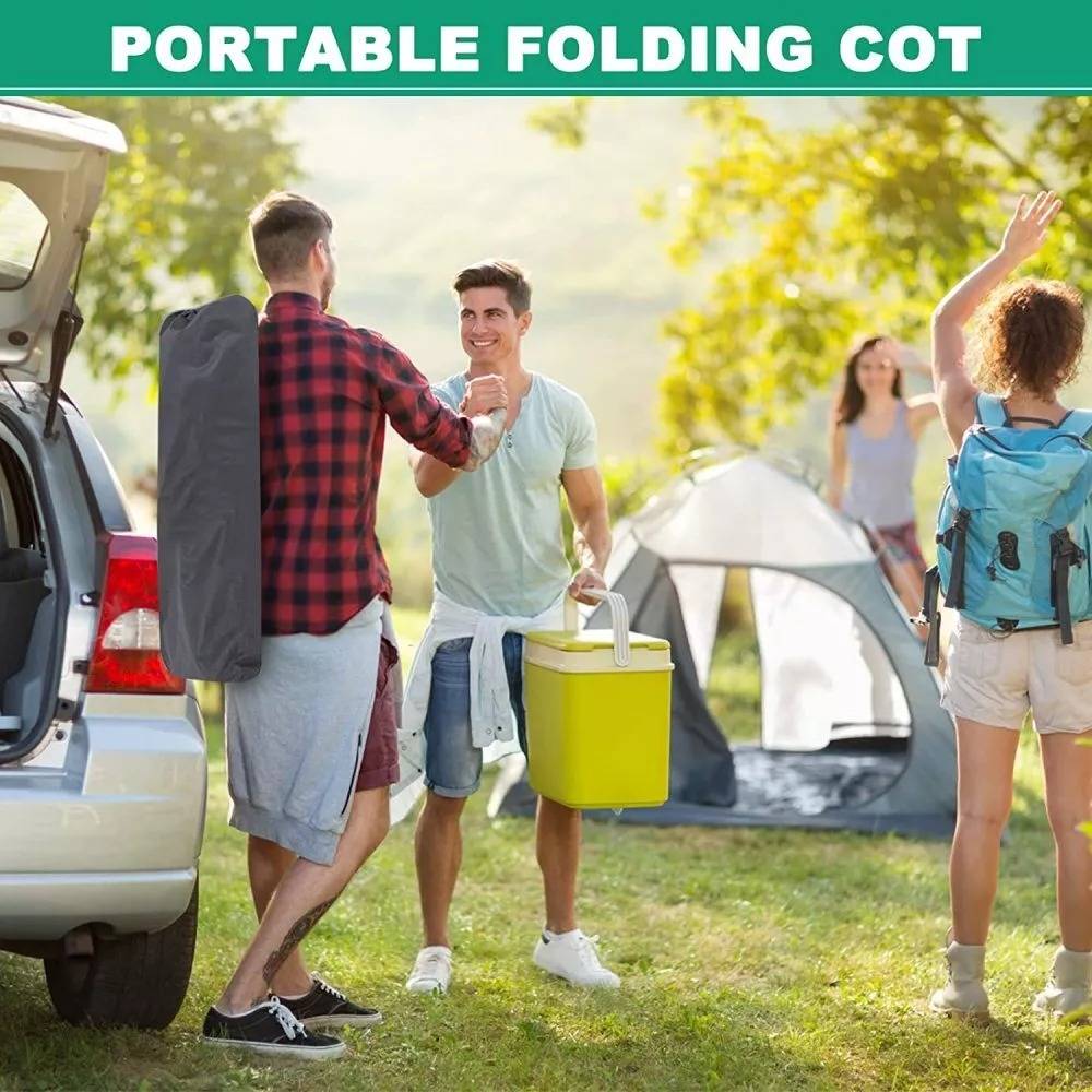 Compact Folding Cot with Built-In Mattress – Perfect for Travel & Guests