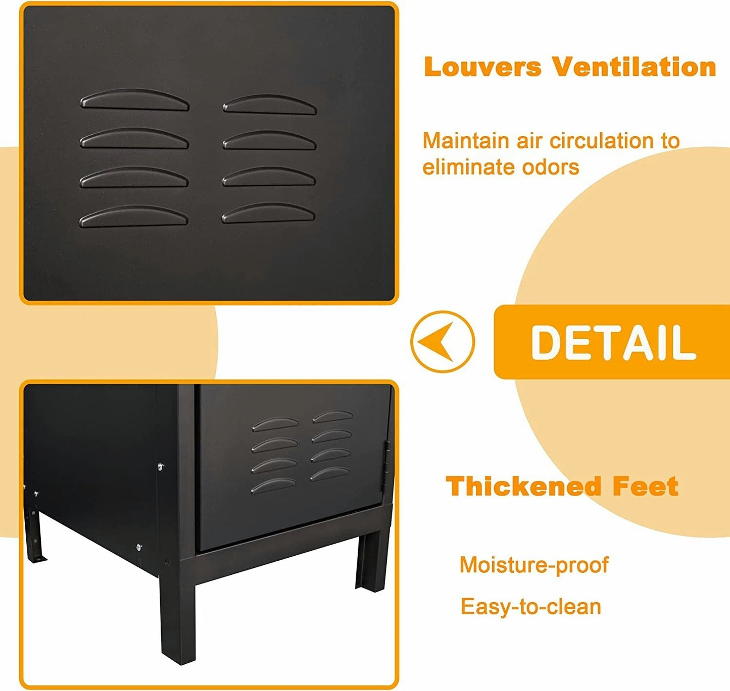 Metal Locker Steel Storage 55" Storage Cabinet Retro Wardrobe with Lockable Door