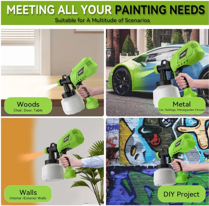 High Pressure Paint Sprayer 1200ML HVLP Power Electric Spray Gun DIY Works
