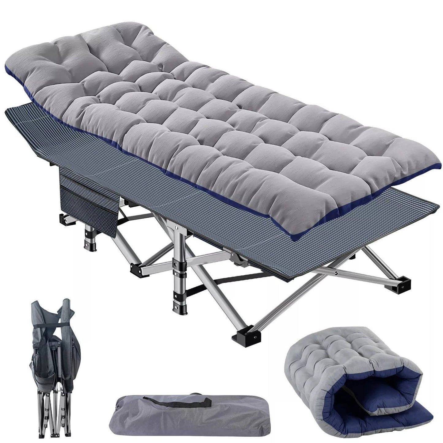 Compact Folding Cot with Built-In Mattress – Perfect for Travel & Guests