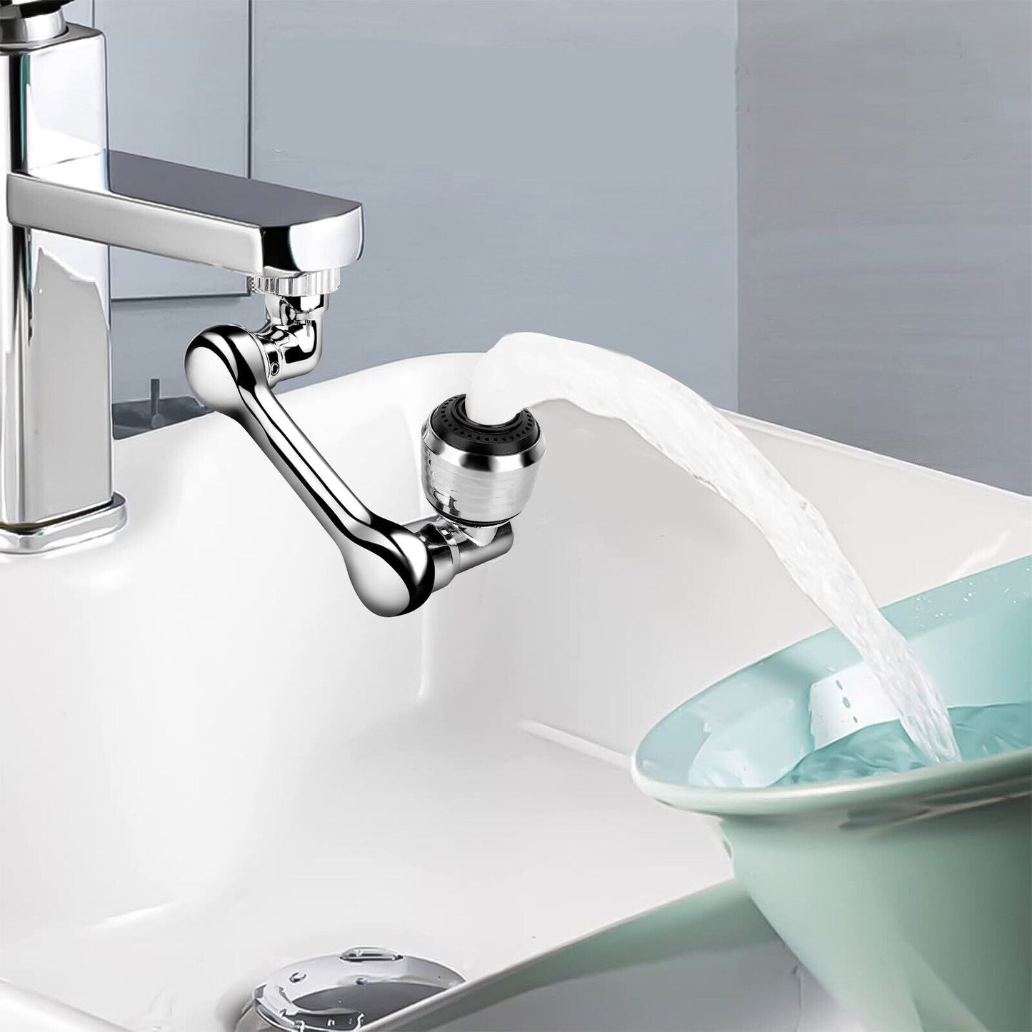 2 Pack Universal 1080° Swivel Extension, Faucet Aerator & Rotater- Robotic Arm Design