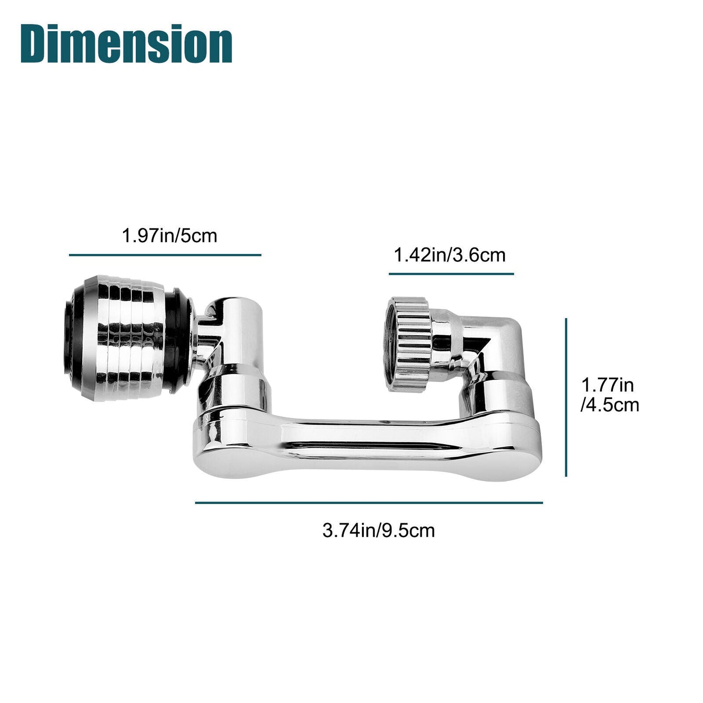 2 Pack Universal 1080° Swivel Extension, Faucet Aerator & Rotater- Robotic Arm Design