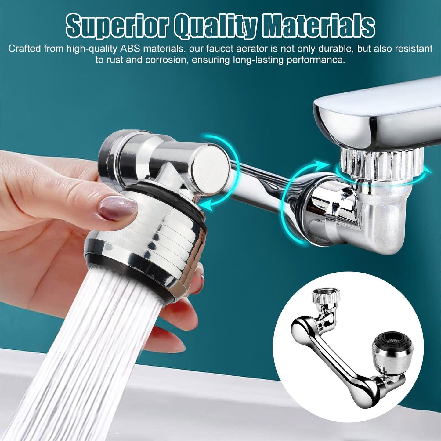 2 Pack Universal 1080° Swivel Extension, Faucet Aerator & Rotater- Robotic Arm Design