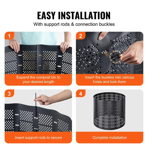 Garden Compost Bin 220 Gal/1000 L Outdoor Compost Bin Easy to Setup
