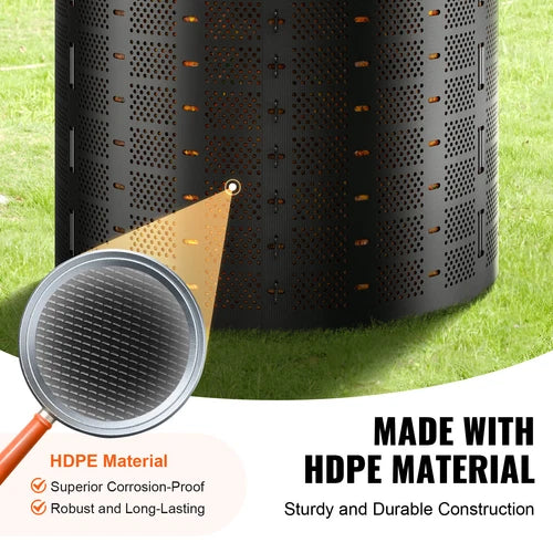Garden Compost Bin 220 Gal/1000 L Outdoor Compost Bin Easy to Setup