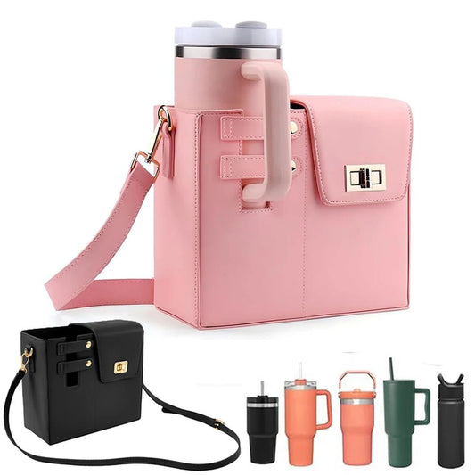 Waterproof Leather Tumbler Bag – Sleek, Adjustable & Built for Outdoor Adventures