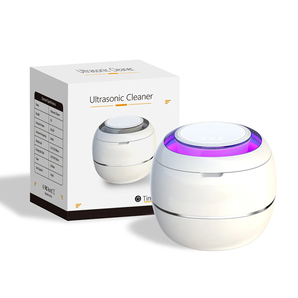 Mini UV Ultrasonic Cleaner – Portable Cleaning Machine for Sparkling Retainers, Dentures, and Jewelry