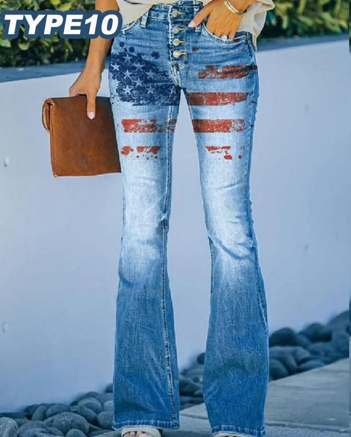 Flared Jeans with Flowers | Zersly™