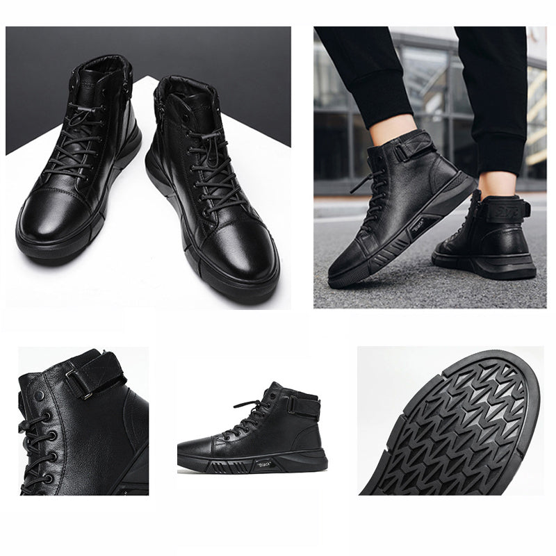 Black boots in warm leather | Zersly™