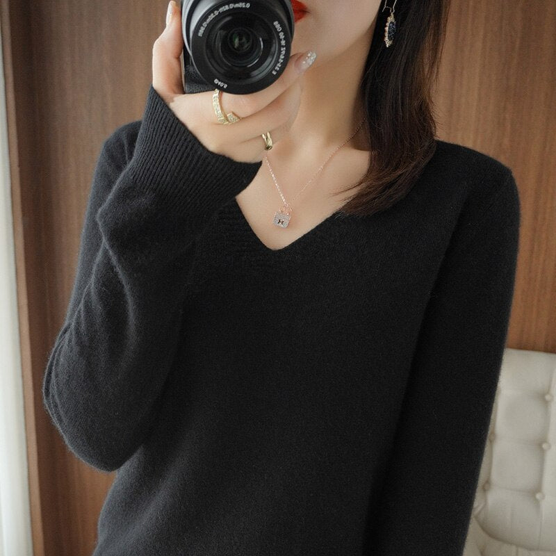 Cashmere V-neck | Zersly™