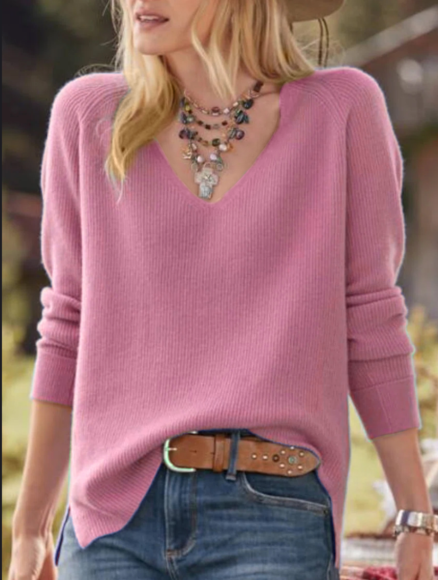 V-neck casual sweater | Zersly™