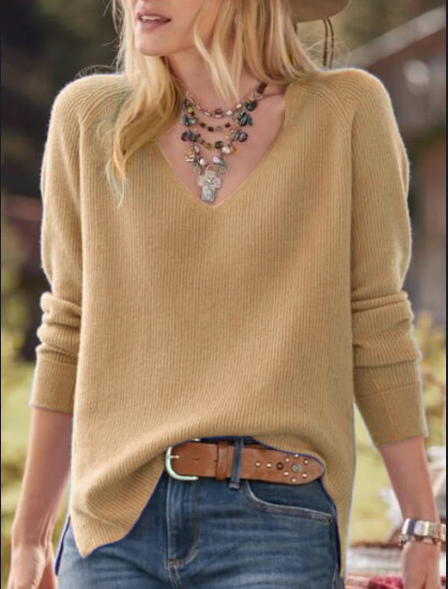 V-neck casual sweater | Zersly™