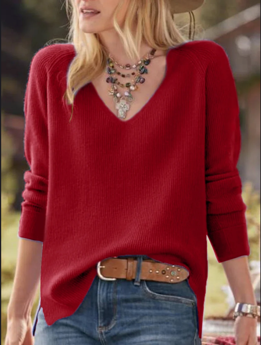 V-neck casual sweater | Zersly™