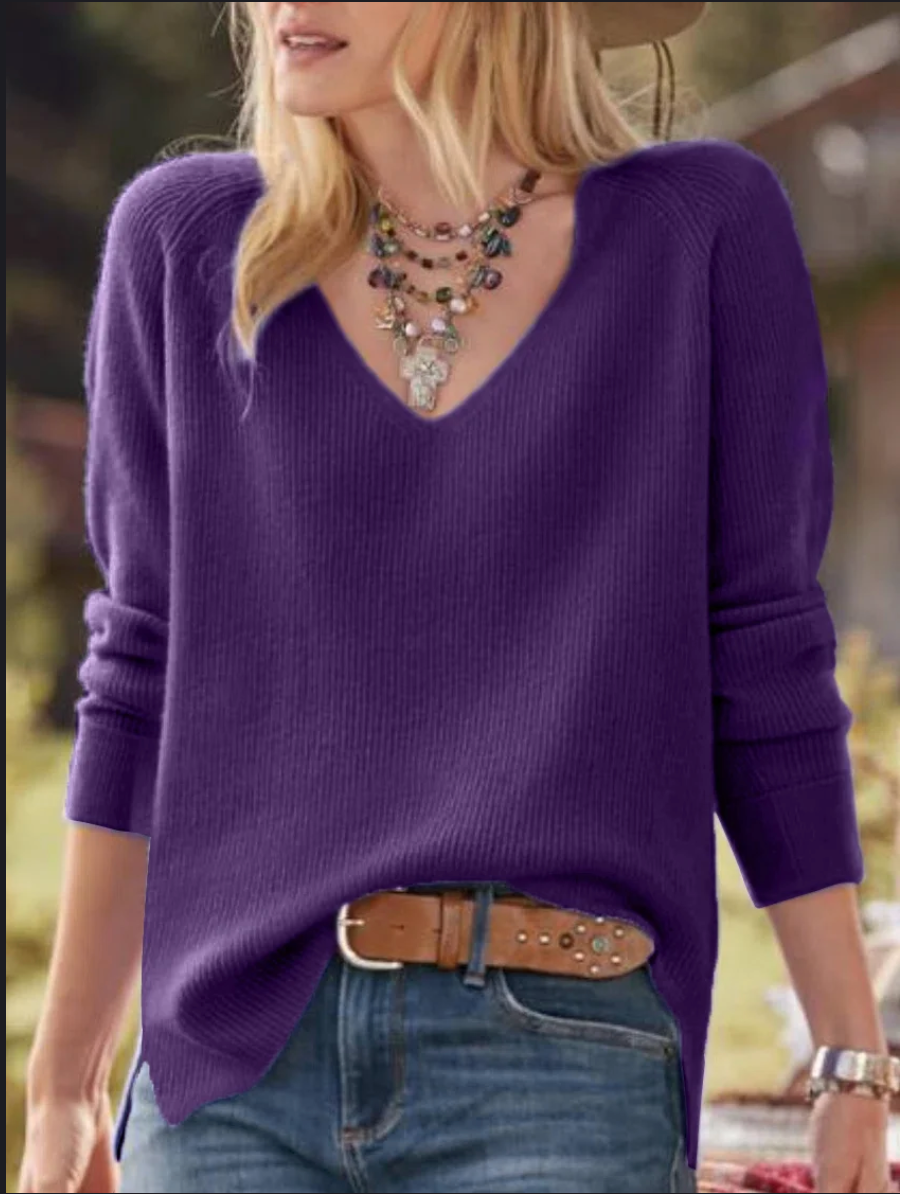 V-neck casual sweater | Zersly™